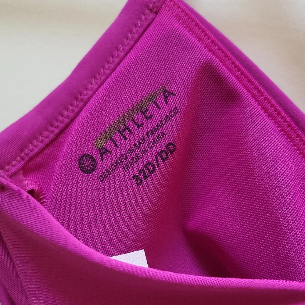 NWOT Athleta Fuchsia Twist Up bikini top, 32D-DD (34C, 32E) - Picture 4 of 6